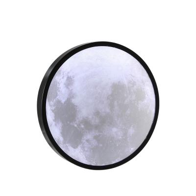 China Creative Moon Stage Creative Magic Led Light Round Mirror Moon Light Moon Living Room Wall Mirror for sale