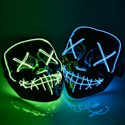 China 2020 Hot Selling Creativity Amazon Guangdong Party Mask LED Neon Praise Halloween Mask for sale