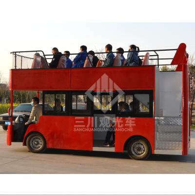 China Wholesale Price Amusement Park Rides Mini Shuttle Car Electric Double Decker Tourist Bus 5390*1710*3060mmH for sale