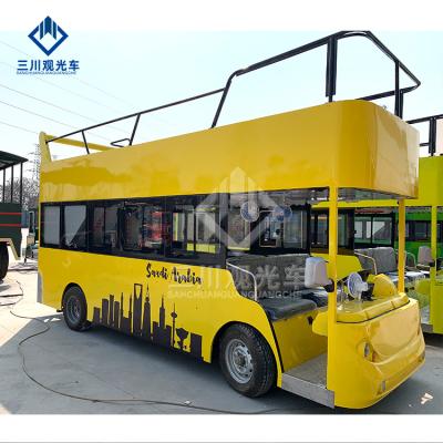 China Outdoor Amusement Park Ride Electric Sightseeing Car Double Decker Bus For Sale 5390*1710*3060mmH for sale