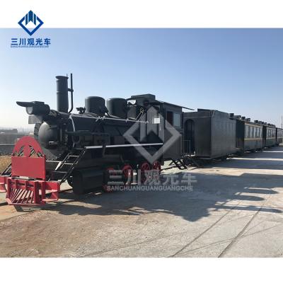 China ALLY 120 Passenger Large Model Restaurant Garden Mall Creative Decorations Resort Sightseeing Steam Train for sale