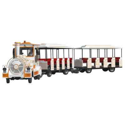 China Electric Diesel Battery Power Drive Metal Amusement Fair Motor Train Ride Trackless Road for sale