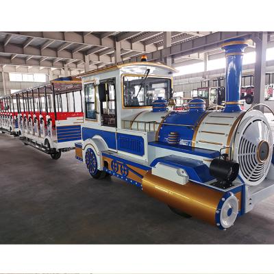 China Customized Fiberglass Resort Diesel Tourist Road Train 28 Trackless Seats à venda