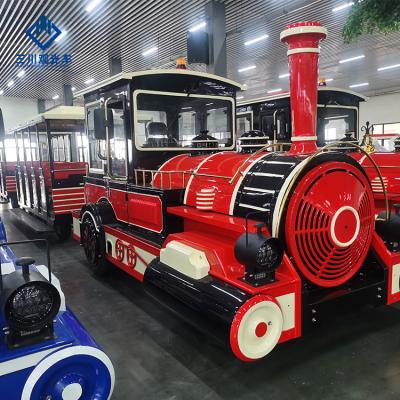 중국 Popular Road Diesel Tourist Body Fiberglass Trackless Trains For Amusement Parks 26Persons 판매용