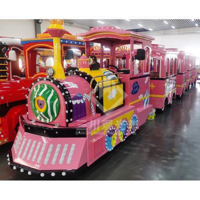 China Customized Amusement Fair Park Attraction Mini Amusement Park Equipment Battery Electric Power Tourist Train For Sale 24 Seats en venta