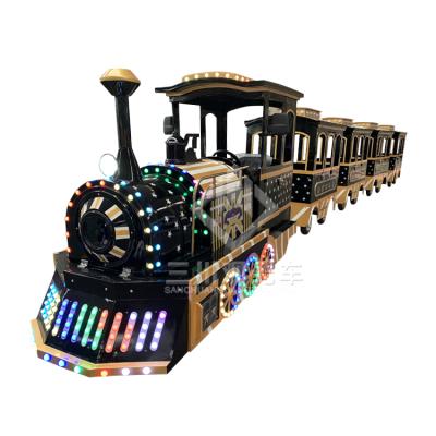 Cina Mini Express Train For Amusement Electric Theme Park Prices Amusement Cheap Tourist Electric Train Park 24 Seats in vendita