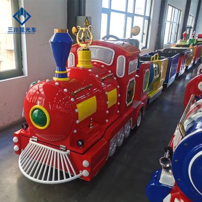 Cina FRP+steel Electrique Train Moni Tourist Battery Kids Mini Electric Train Trackless Set in vendita