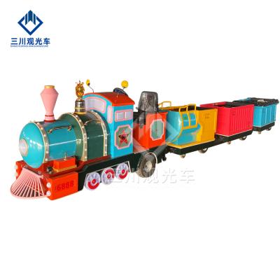 China FRP+steel Kids Amusement Mini Tourist Trackless Electric Train For Kids Park en venta