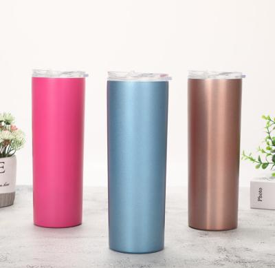 China Wholesale 20oz viable lean white straight sublimation masks stainless steel tumblers with metal straws for sale