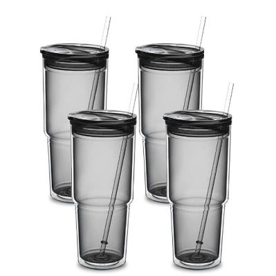 China Viable Wholesale Clear And Colored Acrylic Tumbler With Lid And Straw 30oz Double Wall Acrylic Tumbler for sale