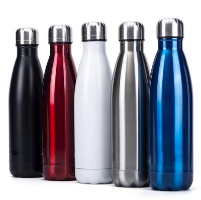 China Sustainable Cola Shaped 500ml Water Bottles Double Wall Vacuum Flasks Insulated Stainless Steel Sports Cola Water Bottle for sale