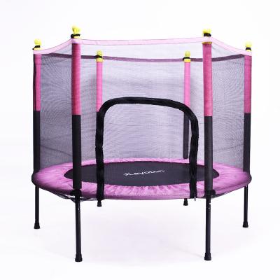 China Durable Outdoor Fitness Trampoline Bed With Tent Enclosure With Protective 1.4m Kids Trampoline Bed for sale