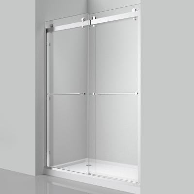 China Waterproof Cambridge Series Double Ways Shower Room Two Door Bypass Frameless Sliding Shower Door for sale