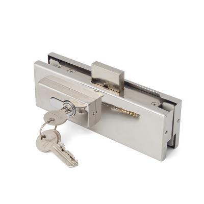 China Modern Commercial Frameless Glass Door Patch Fittings Lock Bottom Swing Glass Door Lock for sale