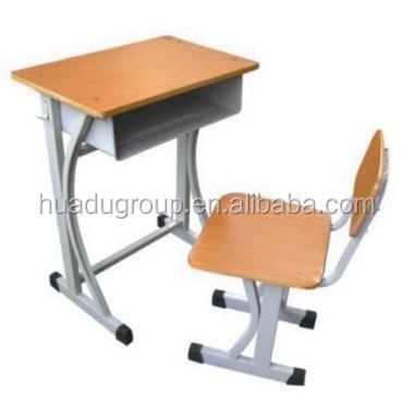 China Classroom Furniture Student Single Desk And Table Chair, Environmental Friendly Study Table And Chair Set School Furniture for sale