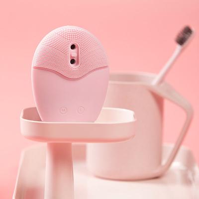 China DEEP CLEANSING Waterproof Sonic Vibrating Face Brush For Deep Cleansing, Silicone Face Wash Mask Soft Exfoliating Massage Brush for sale