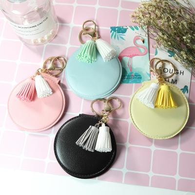 China Mini Kawaii Cute Cartoon Portable Girl's Small Round Mirror Personalized Soft Travel Make Up Mirrors Makeup Tools for sale