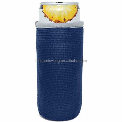 China Solid Color Insulated Embossed 12OZ Neoprene Box Cooler Bottle Insulator Slim Tall Sleeve For Camping for sale