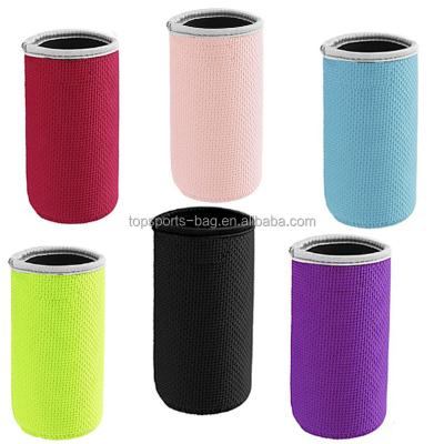 China 12 oz Neoprene Lean Box Cooler Edge Insulator Insulated Anti-Slip Embossed Slim Sleeve For BBQ Camping Party for sale