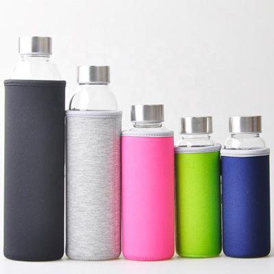 China Free Sample Waterproof Factory Custom 300ml Neoprene Glass Water Bottle Shockproof Holders With Strap for sale