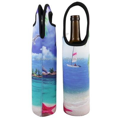 China Super Waterproof 16oz Soft Hand Feel Neoprene Wine Tote Bag Holder Thermal Beverage Champagne Cooler Sleeve for sale