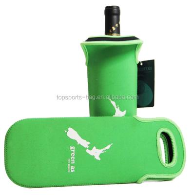 China Custom 750mL Green Beer Bottle Sleeve Neoprene Wine Rack Waterproof With Logo Printing For Advertising for sale