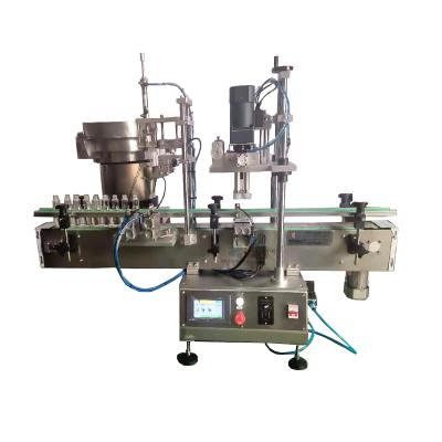 China Automatic Linear Food Capping Machine With Capping Feeders for sale