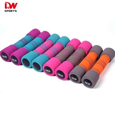 China DW Universal Sports Fitness Gym Arm Exercise Equipment Women Ladies Weigh Light Up Mini Foam Dumbbell for sale