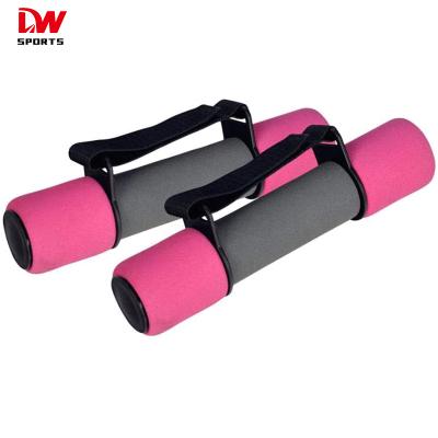 China DW Universal Sports Comfortable Grip Wholesale Foam Iron Dumbbell Set With Logo for sale