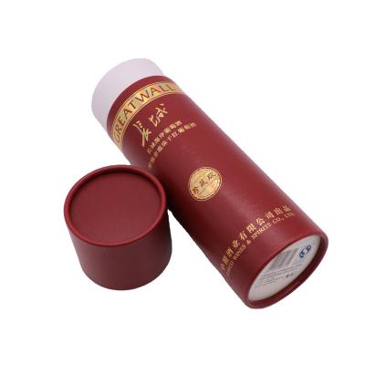 China High Quality Recycled Materials Luxury Round Wine Tube Cylinder Food Grade Paper Packaging Tube With Lid for sale