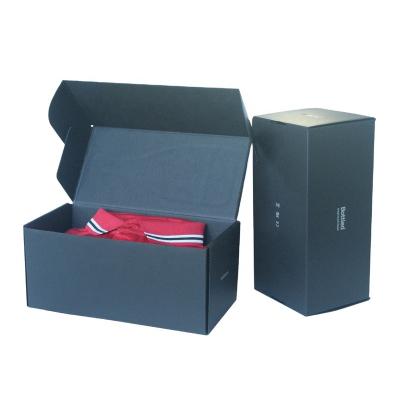 China Custom Reused Box Matte Black Corrugated Shipping Boxes Logo Foldable Kraft Paper Underwear Materials For Clothing for sale