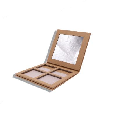 China Luxury Custom Embossed Empty Cosmetic Box Recyclable Wholesale Mix Color Eyeshadow Palette Packaging With Mirror for sale