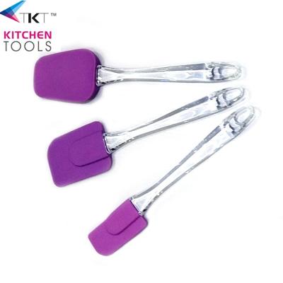 China Sustainable Baking and 3 Pcs Factory Supply Non-Stick Pastry Tools Silicone Spatula Set Directly for sale