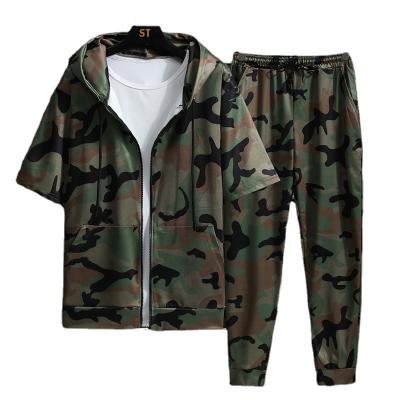 China Breathable Spring Mens Camouflage Casual Hoodie / Summer Sportswear Two Pieces Youth Sportswear Men for sale