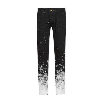 China QUICK DRY mens jeans 2021 Splash-ink black pants slim stretch jeans for men for sale