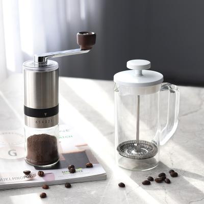 China 2022 New Arrivals Viable Hot Sale Pour Over French Press Hand Brew Coffee Grinder Set With Adjustable Setting In Bag for sale