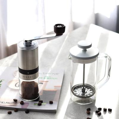 China 2022 New Arrivals Viable Hot Sale Pour Over French Press Hand Brew Coffee Grinder Set With Adjustable Setting In Bag for sale