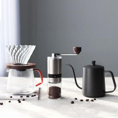 China Viable Coffee Spill Over Burr Coffee Grinder Hand Business Set Kettle Tool Kit Gift Set Filter Accessories Coffee Drip for sale