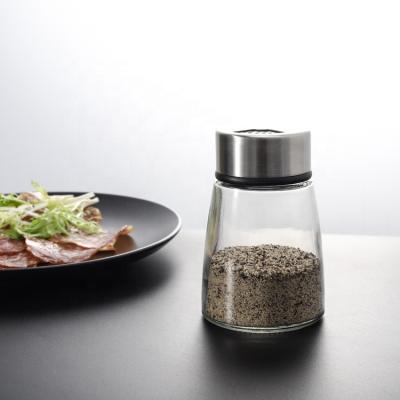 China Sustainable Kitchen Instruments Other Cooking Tools Seasoning 304 Stainless Steel Salt And Pepper Shaker With Glass Jar for sale