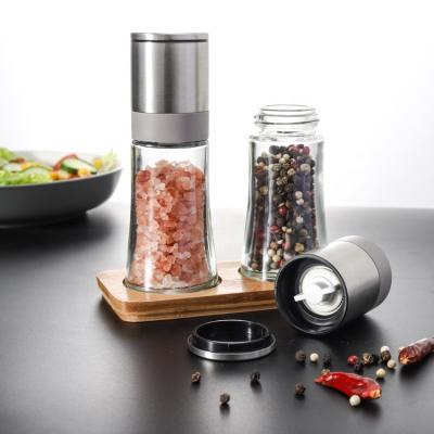 China LFGB Coarseness Adjustable Stainless Steel Travel Salt and Pepper Mills Set for sale