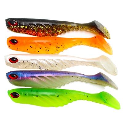 China 7cm 2.9g 3d Spark Shad Fishing Lure 3d Eyes Shad Soft Lure Shad Lure Fishing Soft Bait Paddle Tail Ripple T-tail7cm for sale