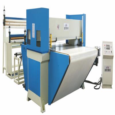 China Hotels Auto-Feeding Continuous Cutting By Hydraulic Conveyor Belt Precision Four-Column Flat Cutting Machine for sale