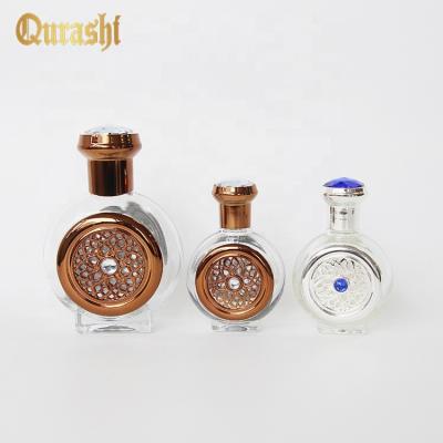 China Perfume 15ml Glass Cosmetic Bottle With Metal Decoration for sale