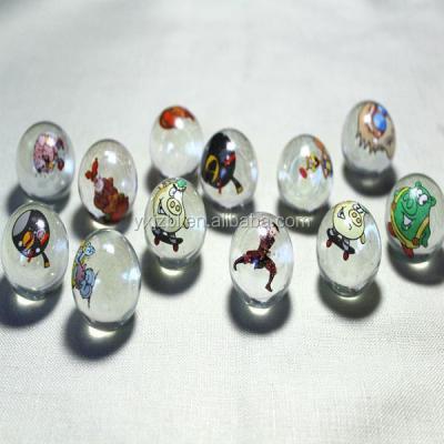 China printing glass marbles, 16mm clear white for sale