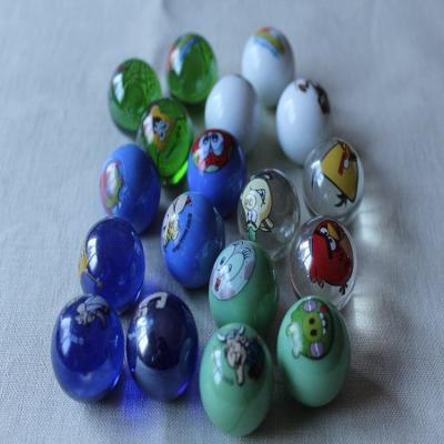 China 5mm Small Decorative Ball Printed Marbles Glass Balls With Cartoon Design 16mm for sale