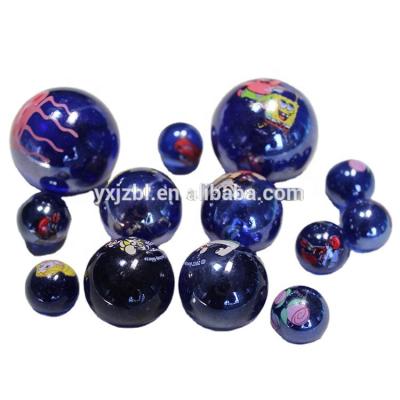 China Custom Yixing Industrial Glass Ball Round Marbles Solid Printed Glass Ball for sale