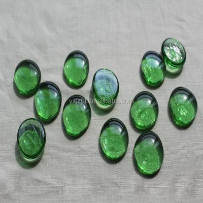 China Hot Transparent Custom Green Many Color Flat Glass Beads Marbles 17-19mm for sale