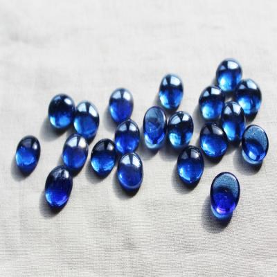 China 17-19mm Cobalt Blue Flat Back Crystal Glass Beads Decorative Marbles for sale