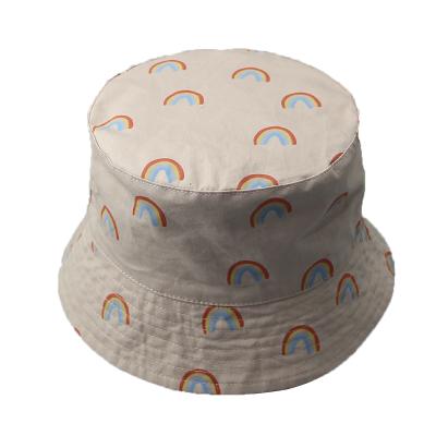 China Character Women Bucket Fishing Rainbow Printed Fisherman Hat Bucket Hat Sunscreen Hats Fishing Outdoor Hat for sale