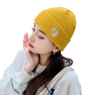 China New JOINT Knit Warmth Hood Winter Woolen Hat Beanie All Thickened Plus Velvet For Women Match Solid Color Knitted Hat Wool Plush for sale